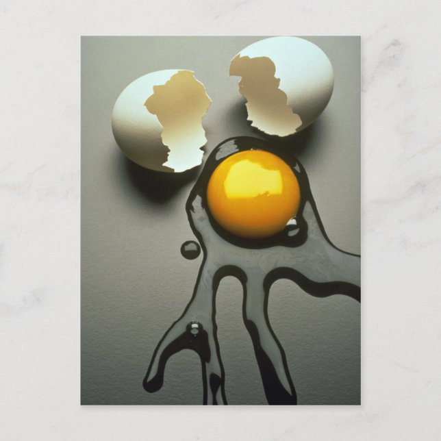 Mjukt brutet ägg vykort (Framsida)