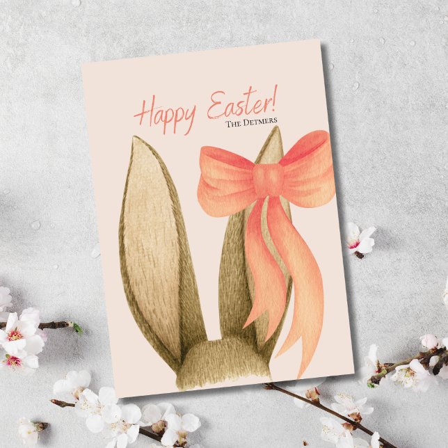 Mjukt Bunny Energy Påsk-kort Helgkort (Birthday Depot Party Supplies Trendy Stylish Cute
Happy Easter Bunny Ears Peach Bow Greeting Card)