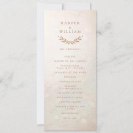 Mjukt ceremoniprogram för blommigten bröllop inbjudningar
