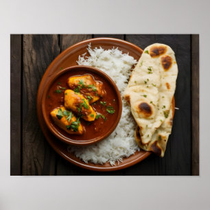 Mjukt Chicken Tikka Masala Curry med Ris Poster