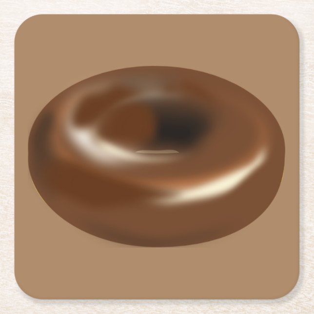 Mjukt choklad Doughnut Underlägg Papper Kvadrat (Framsidan)