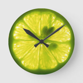 Mjukt citron Lime Clock Rund Klocka
