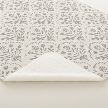 Mjukt dämpad kol och beige blomster mussla mönster