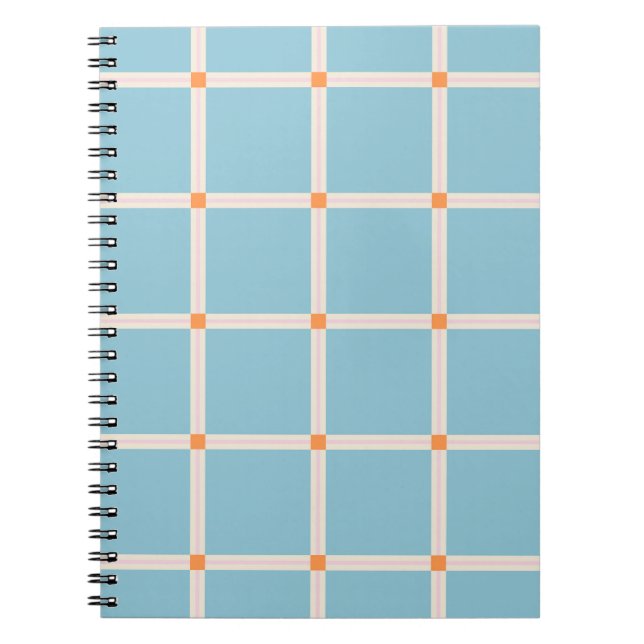 Mjukt färgrutnät med varma accentfärger Minimalist Anteckningsbok (Framsidan)
