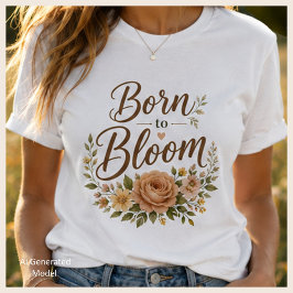 Mjukt Feminint Naturinspirerat Damgrafiskt T-Shirt