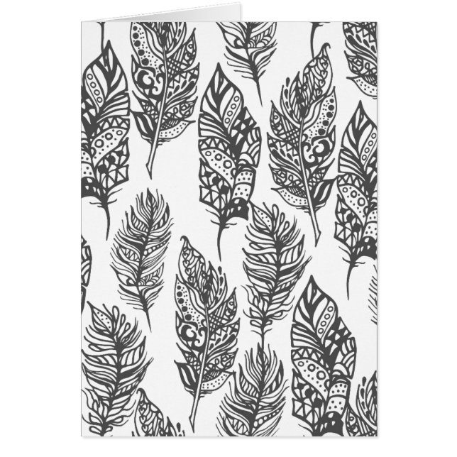 Mjukt fjäderklotter hälsningskort (Framsidan)