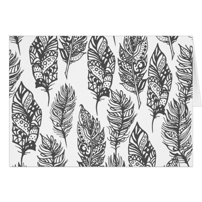 Mjukt fjäderklotter hälsningskort (Framsidan Horizontal)