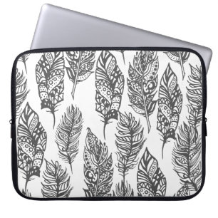 Mjukt fjäderklotter laptop fodral