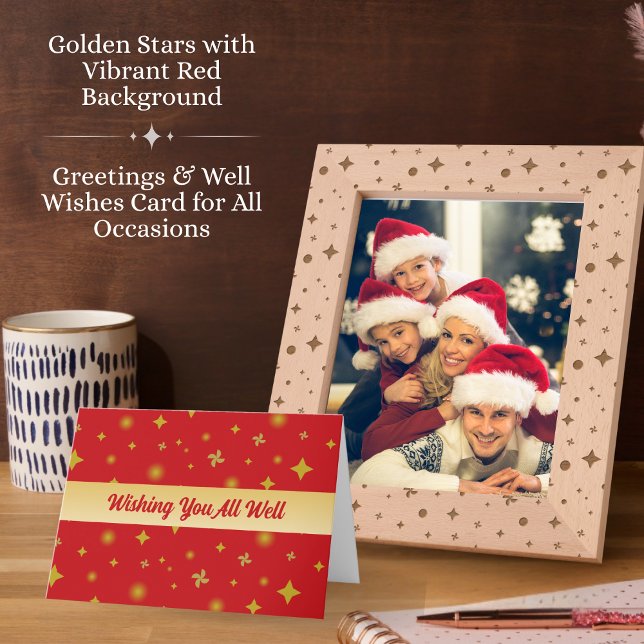 Mjukt glöd Golden Stars & Blommigt Petals Mönster Tack Kort (Skapare uppladdad)