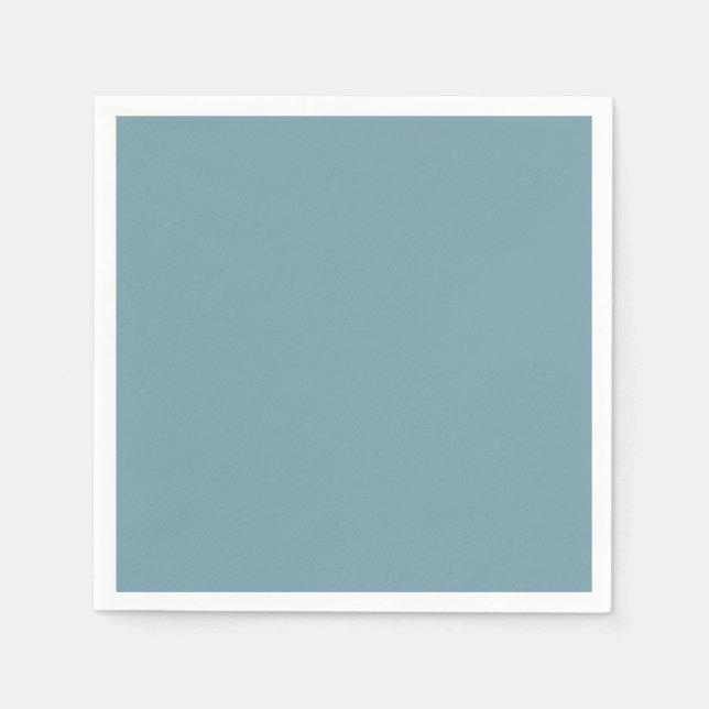 Mjukt glöd - Misty Blue Slate Solid Pappersservett (Framsidan)