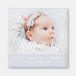Mjukt Grått Enkel Contemporary Hej Baby Magnet