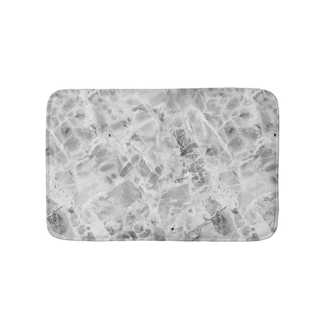 Mjukt Grått "Opulent Marble Whirl" Sm för övertryc Badrumsmatta (Framsidan)