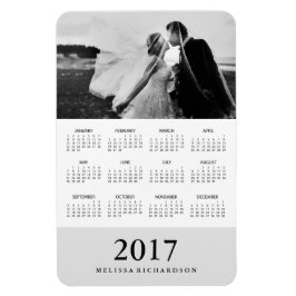 Mjukt Grått Rand | Elegant 2017 Fotokalender Magnet