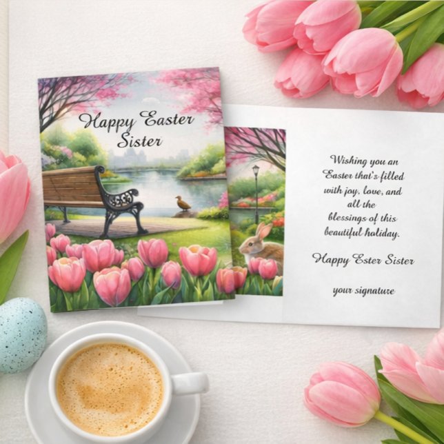 Mjukt gratulationskort för glad påsk-sister kort (Skapare uppladdad)