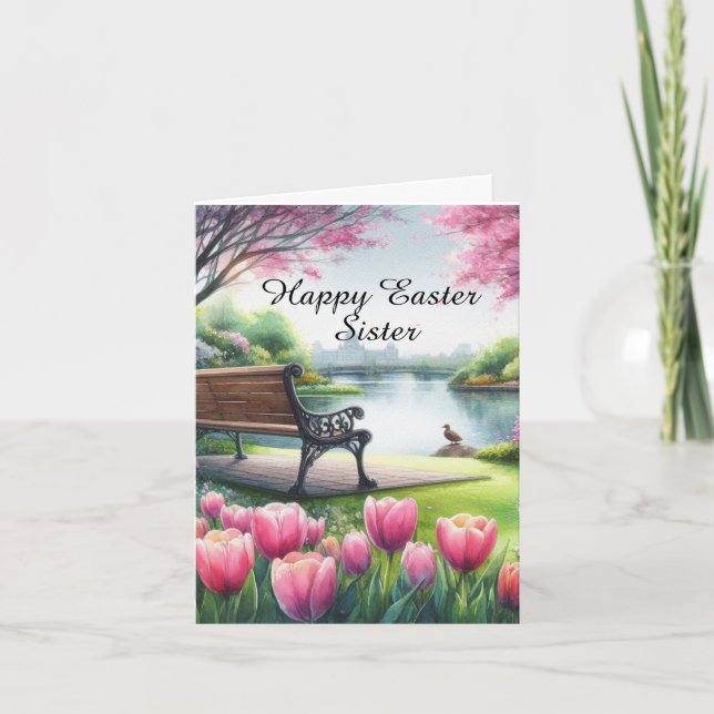 Mjukt gratulationskort för glad påsk-sister kort (Framsida)