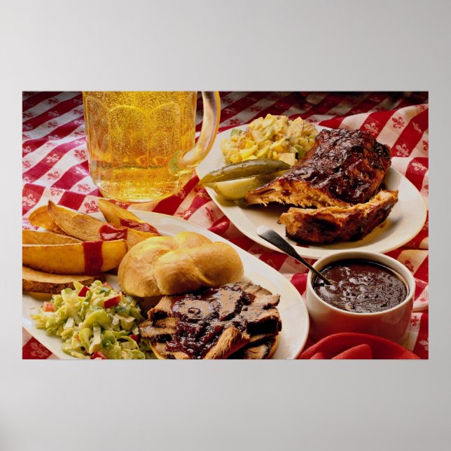 Mjukt grillkött på kaiserbun poster (Framsidan)