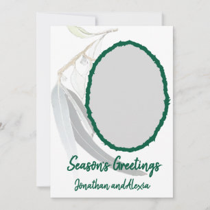Mjukt gröna blad minimal jul julkort