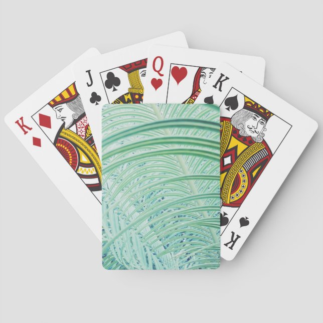 Mjukt Grönt Växt Palmblad Casinokort (Baksidan)