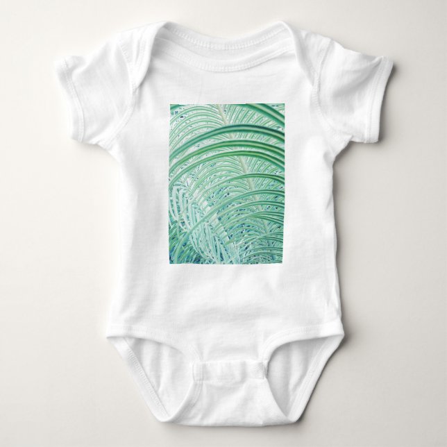 Mjukt Grönt Växt Palmblad T Shirt (Framsida)