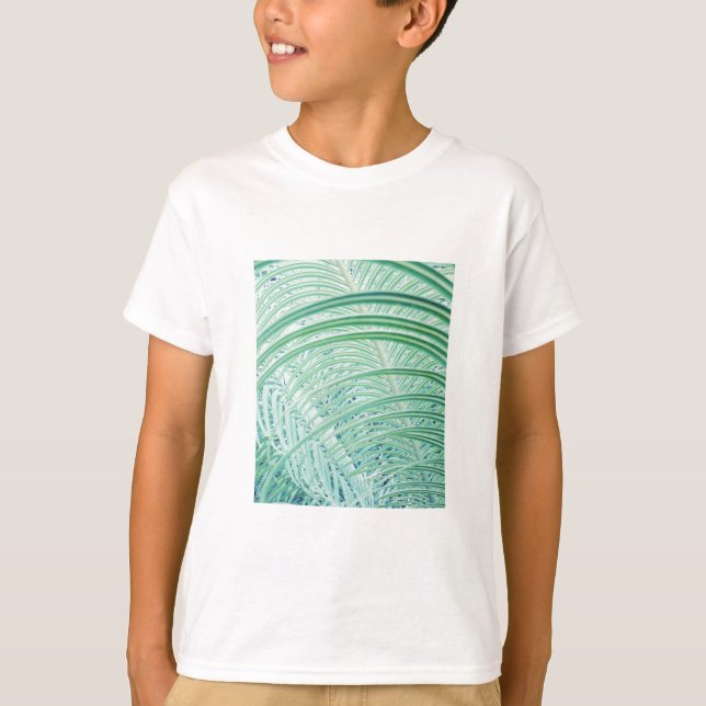 Mjukt grönt växt palmblad t shirt (Framsida)