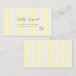 Mjukt gulrandigt elegant bröllopswebbplats RSVP Tilläggskort