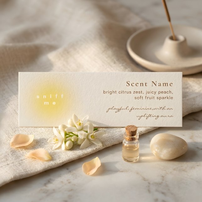 Mjukt gult parfymdoft provstick mini tester kort (Soft Yellow Perfume Scent Sample Mini Tester Card)
