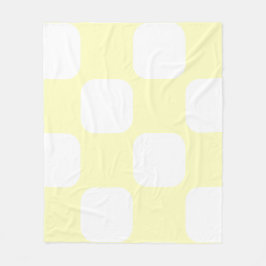 Mjukt gult pastellfärgat & vitt Squircle-mönsterde Fleecefilt
