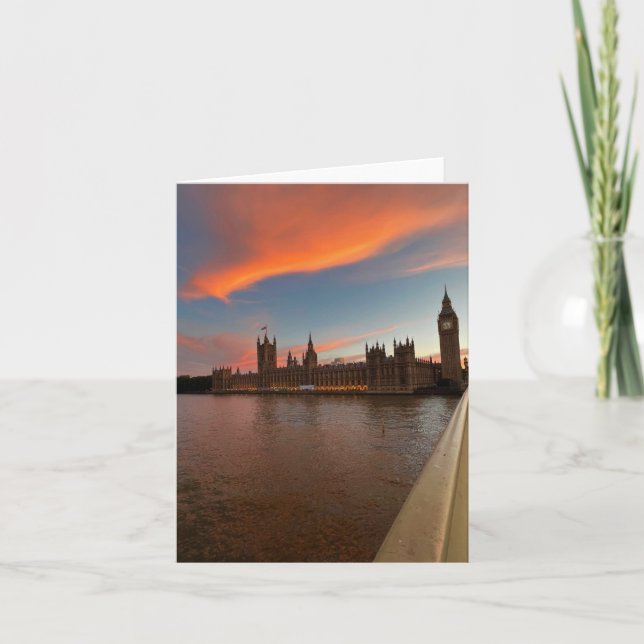 Mjukt hälsningskort med bild av London Kort (Framsida)