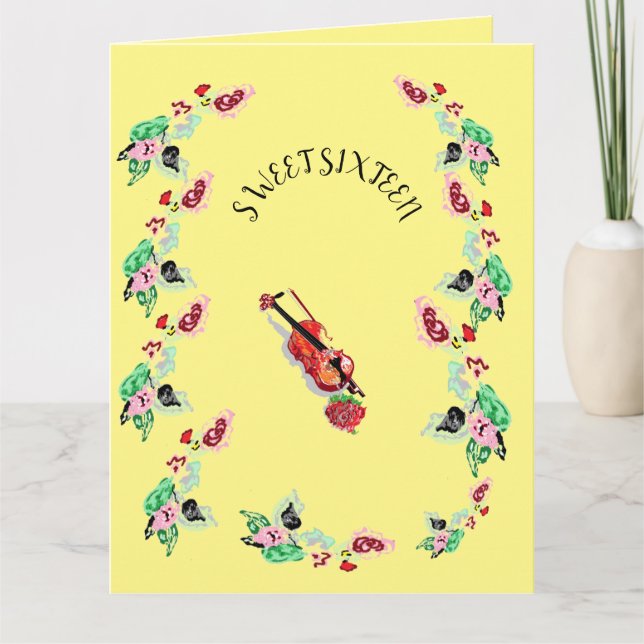 Mjukt hälsningskort: Sweet sixteen födelsedag Kort (Framsida)
