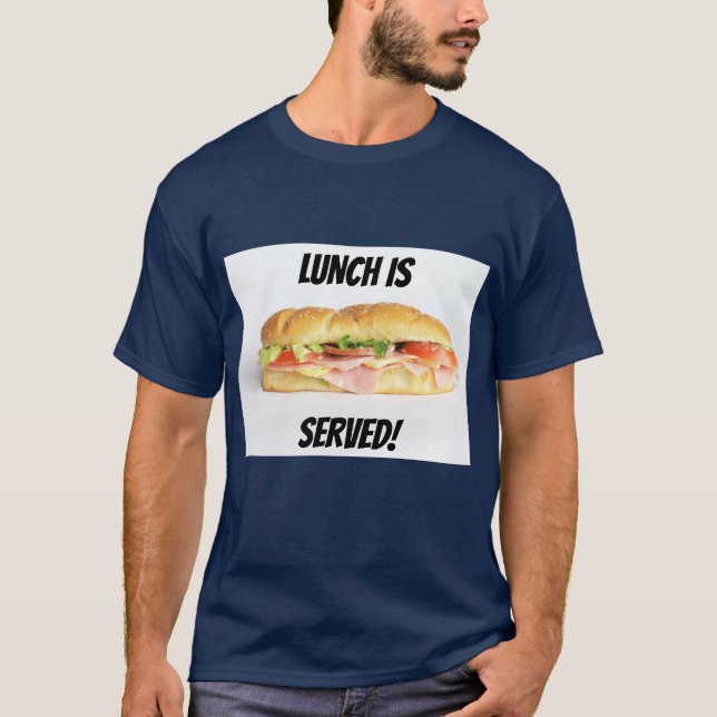 Mjukt ham & Cheese Sub Sandwich T Shirt (Framsida)