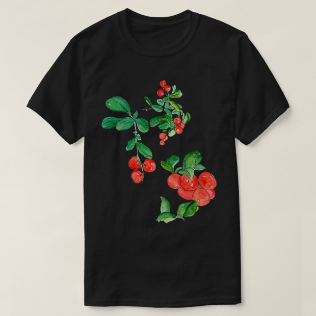 Mjukt harbinger av autumnlingonberry t shirt (Design framsida)