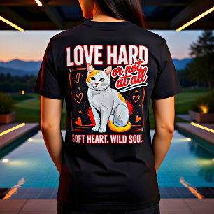 Mjukt Hjärta Vild Sjel Kattälskare Present T-Shirt