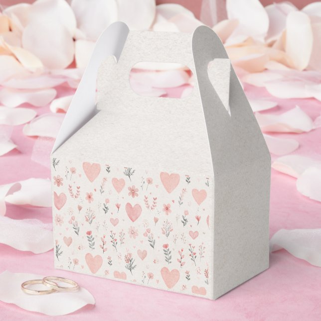 Mjukt hjärtmönster Favor Box Presentaskar (Bröllop)