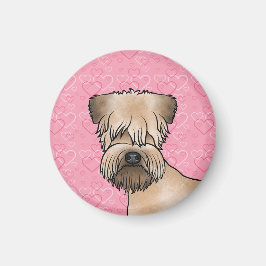 Mjukt Jackat hjulförsedda terrier-huvud på Rosa Hj Magnet