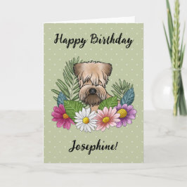 Mjukt Jackat hjulgående Terrier Blommigt Grattis p Kort