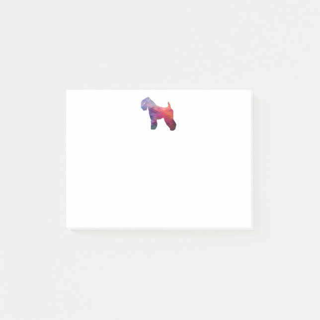 Mjukt Jackat Hund av hjulet Geo Lila Post-it Block (Framsida)