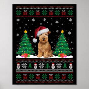 Mjukt Jackat Hund Julafton Träd Light Ug Poster