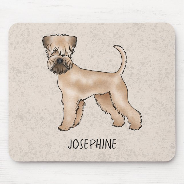 Mjukt Jackat Hund med hjulgående terrier på Beige  Musmatta (Framsidan)