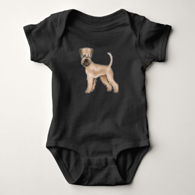 Mjukt Jackat Wheaten Terrier Beige Cute Tecknad hu T Shirt (Framsida)