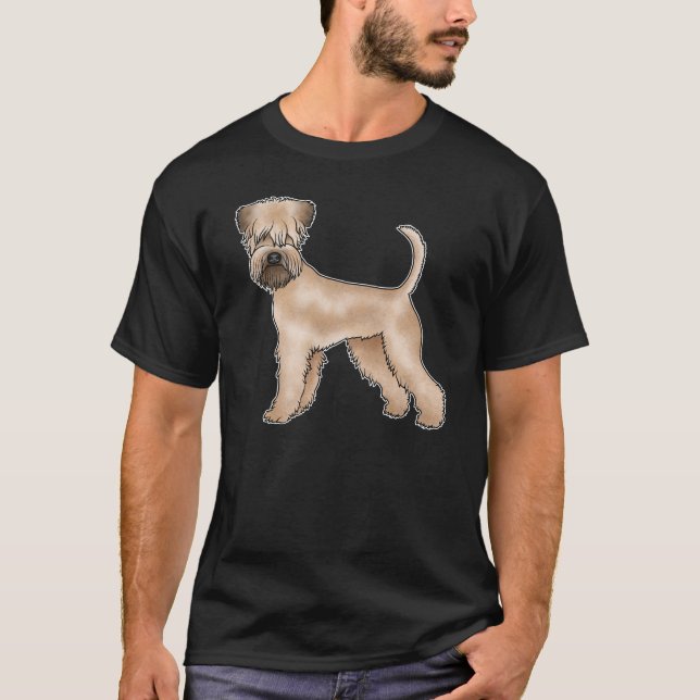 Mjukt Jackat Wheaten Terrier Cute Beige Brown-Hund T Shirt (Framsida)
