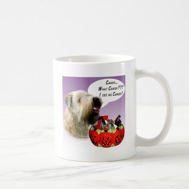 Mjukt Jackat Wheaten Terrier Halloween Candy Kaffemugg (Höger)