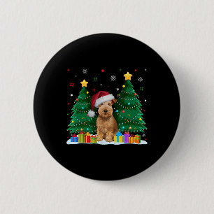 Mjukt Jackat Wheaten Terrier Hund älskare Santa Ha Knapp