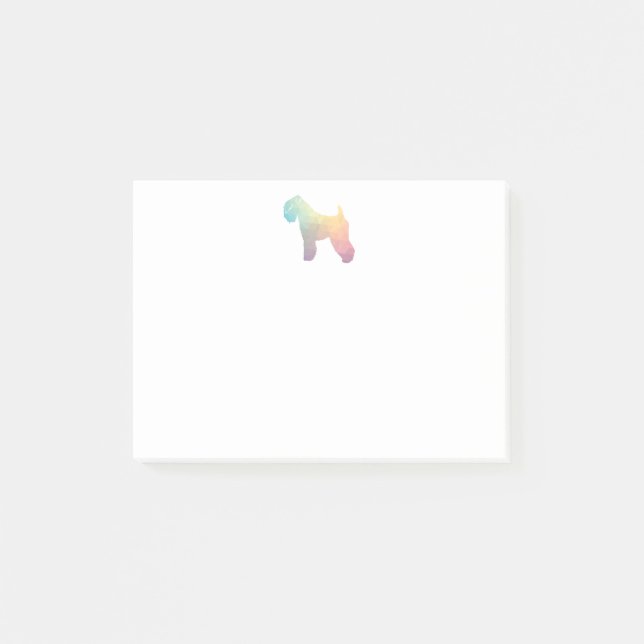 Mjukt Jackat Wheaten Terrier Hund Geo Pastel Post-it Block (Framsida)
