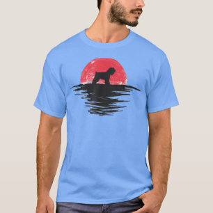 Mjukt Jackat Wheaten Terrier Japanska Sunset Retro T Shirt