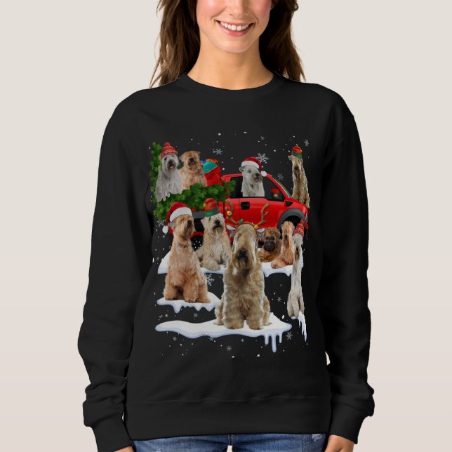 Mjukt jackat Wheaten Terrier Red Lastbil jul Tr T Shirt (Framsida)