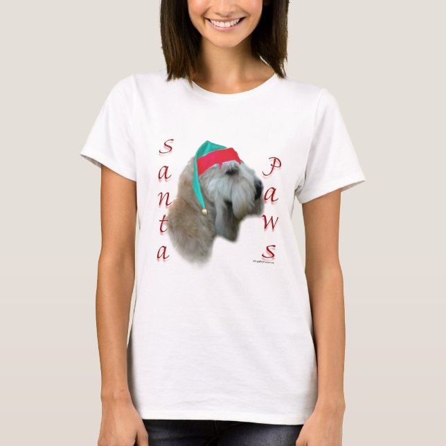 Mjukt Jackat Wheaten Terrier Santa Tassar T-shirt (Framsida)