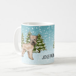 Mjukt Jackat Wheaten Terrier Snowy Winter Forest Kaffemugg