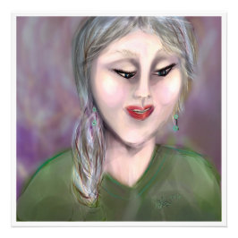 Mjukt Kvinnlig Modern Porträtt Väggkonst Fototryck