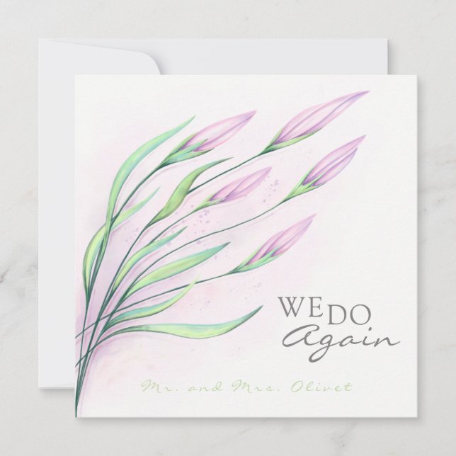 Mjukt lila liljor Förnyelse 10 år inbjudan (Framsida)