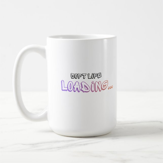 Mjukt Liv Laddar Estetiskt Citat Kaffemugg (Vänster)